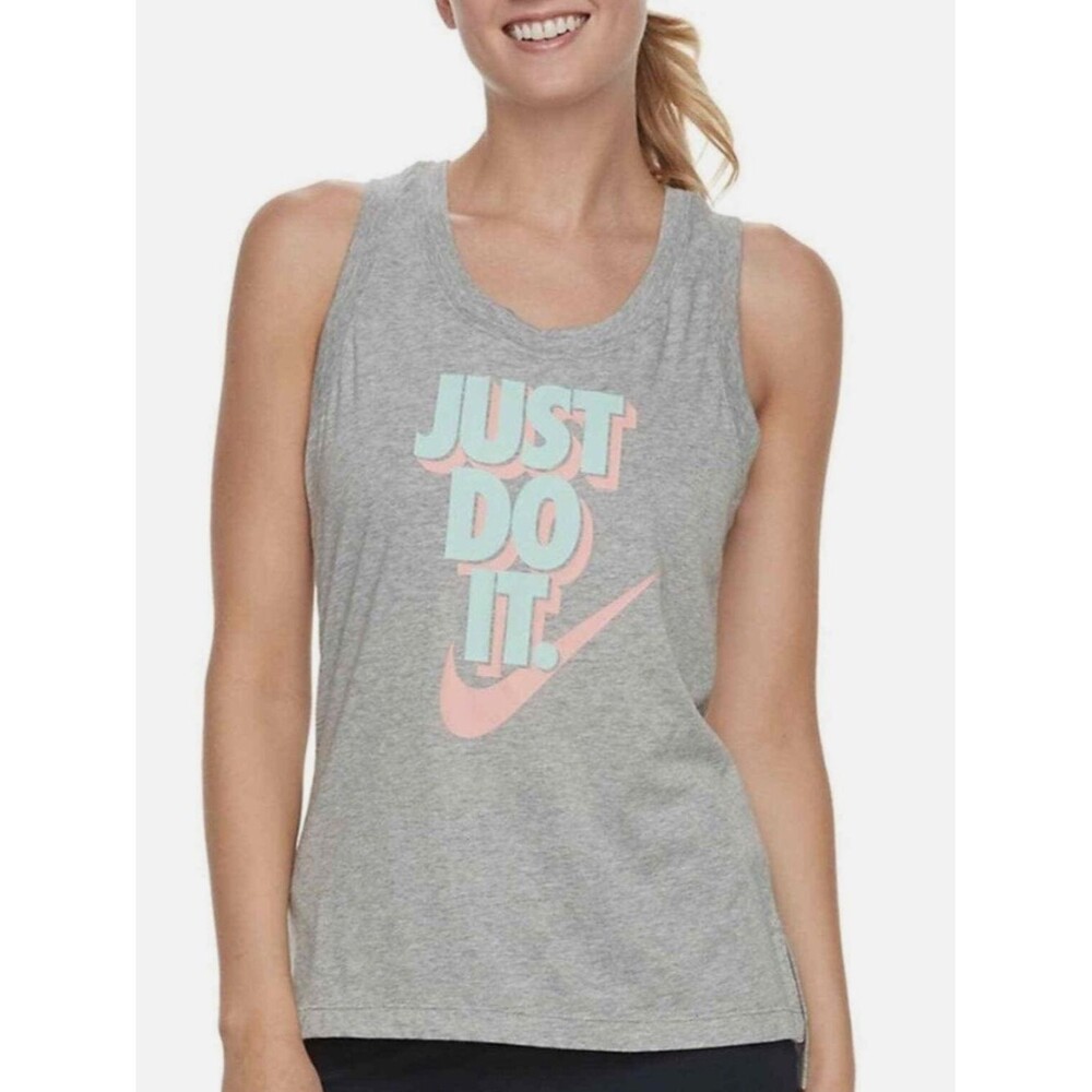 Nike Sportswear Women's "Just Do It"
Graphic Tank Top Gray Mint Coral XS